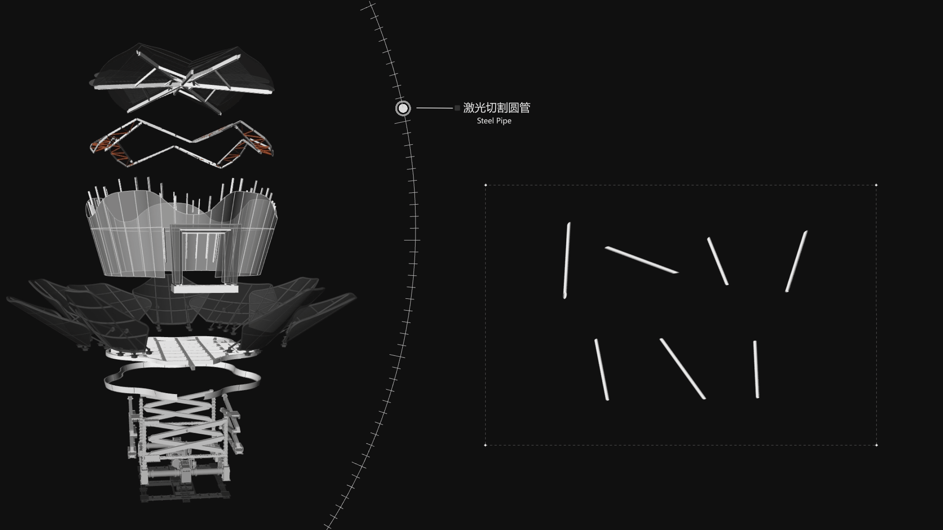 Lotus kinetic facade — full motion simulation